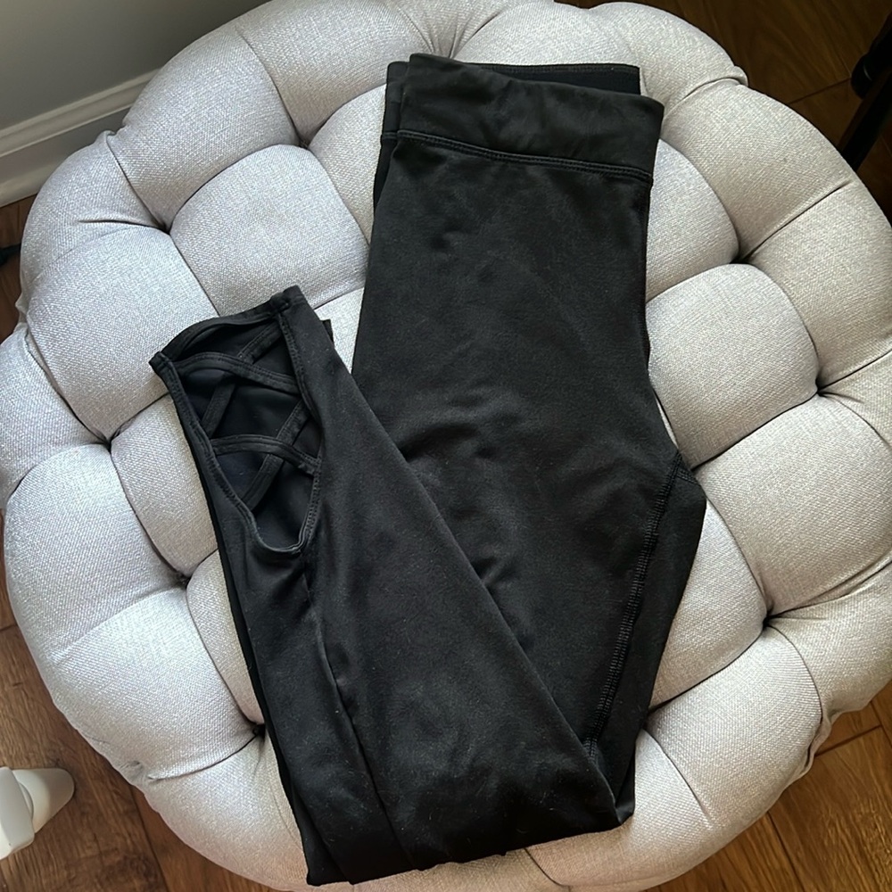 Mossimo Supply Co. Black Leggings with Criss Cross Detail Size S
